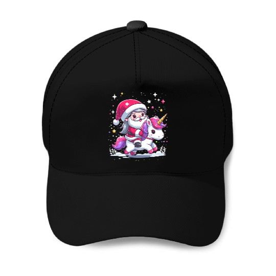 Santa Claus and Unicorn Baseball Caps