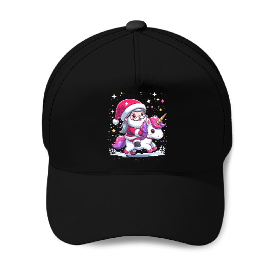 Santa Claus and Unicorn Baseball Caps