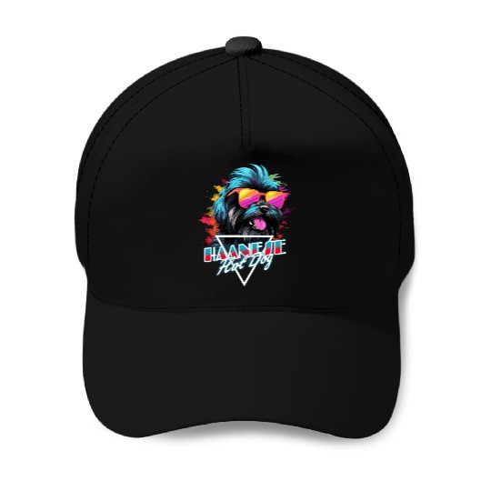 Retro Wave Havanese Hot Dog Baseball Caps