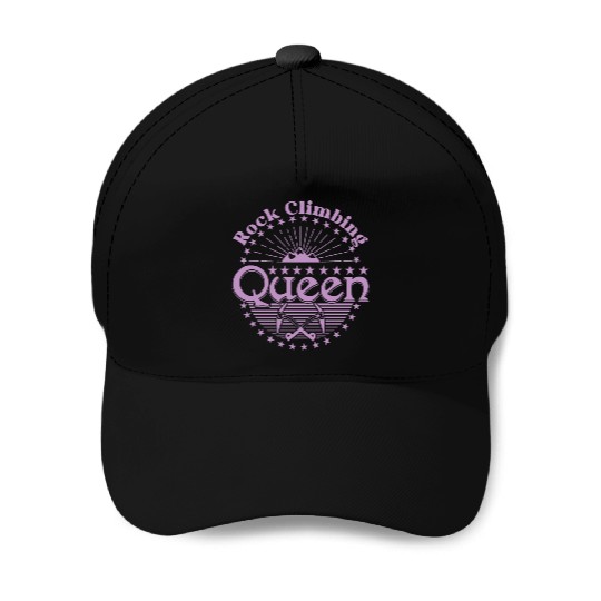 Rock Climbing Queen Baseball Caps