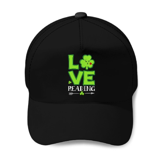 Love Shamrock Reading Teacher Funny St Patricks Da Baseball Caps