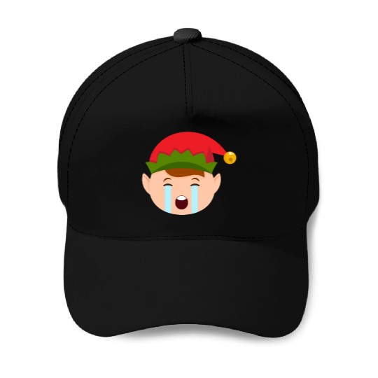 Elf Emoticons Crying Out Loud Funny Christmas Elfc Baseball Caps