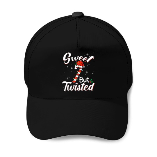Sweet But Twisted Funny Christmas Candy Cane Xmas Baseball Caps