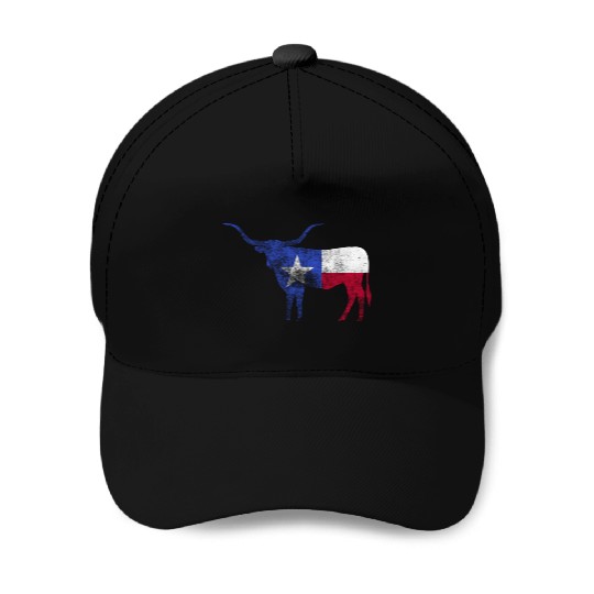 Texas Flag Texas Flag Longhorn Bull Tx Baseball Caps