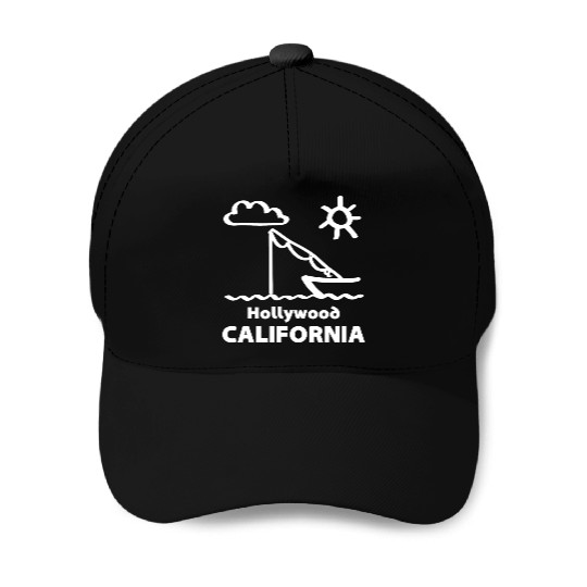 Hollywood California Fishing Souvenirs Gifts Baseball Caps