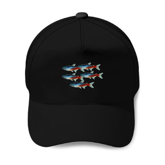 Neon Tetra Fish Bright Color Freshwater Sea Life Baseball Caps