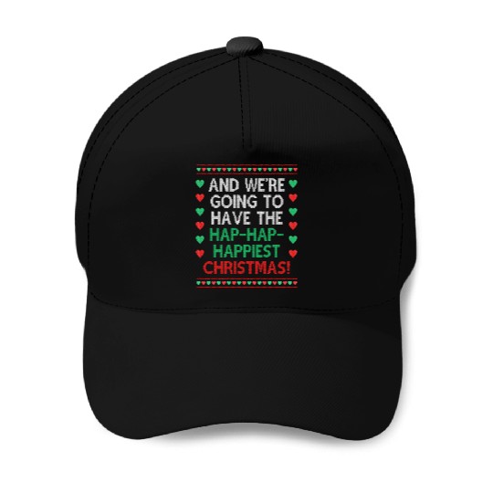 Merry Christmas Funny Ugly Christmas Sweater theme Baseball Caps