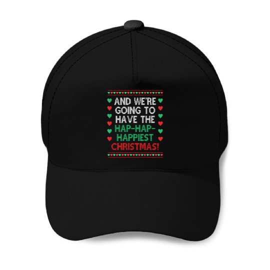 Merry Christmas Funny Ugly Christmas Sweater theme Baseball Caps