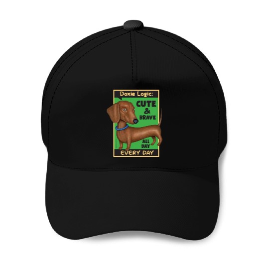 Dachshund Logic Baseball Caps