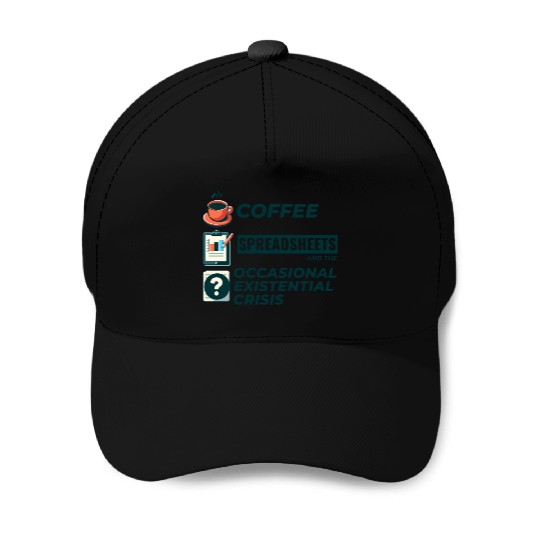 Accountant Bookkeeping Coffee Spreadsheets Funny Baseball Caps