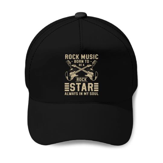 Rock Hard Rock Guitar Rockabilly Baseball Caps
