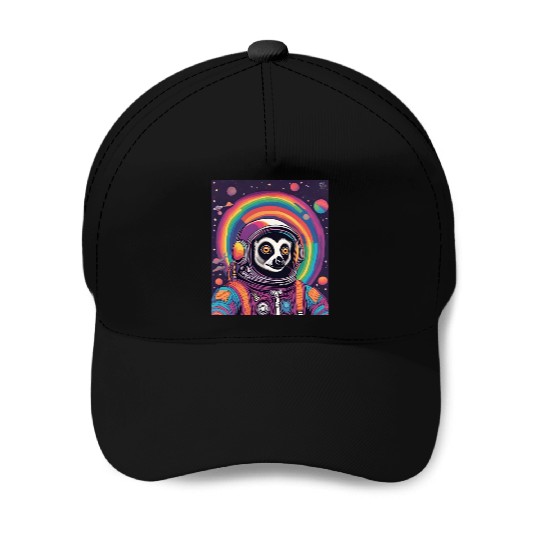 Psychedelic Lemur Astronaut Baseball Caps