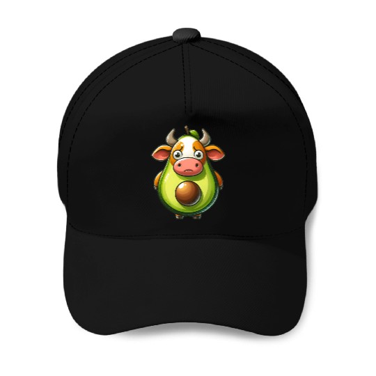 Avocado cow Baseball Caps