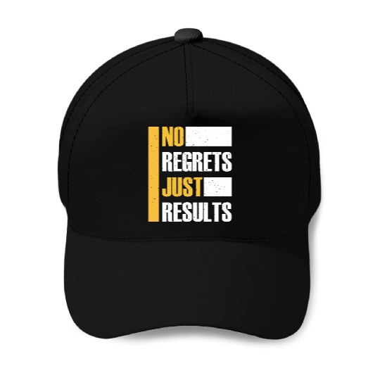 No Regrets Just Results distress grunge typography Baseball Caps