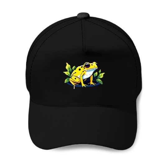 Golden Poison Frog Illustration Baseball Caps