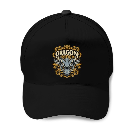 Dragon Rider - Epic Typography Design Baseball Caps
