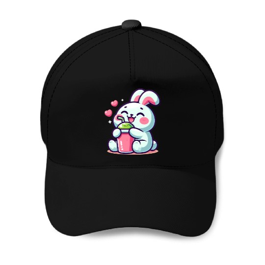 Rabbit Bubble Tea Kawaii Baseball Caps