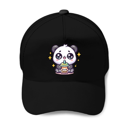 Panda Bubble Tea Boba Kawaii Baseball Caps