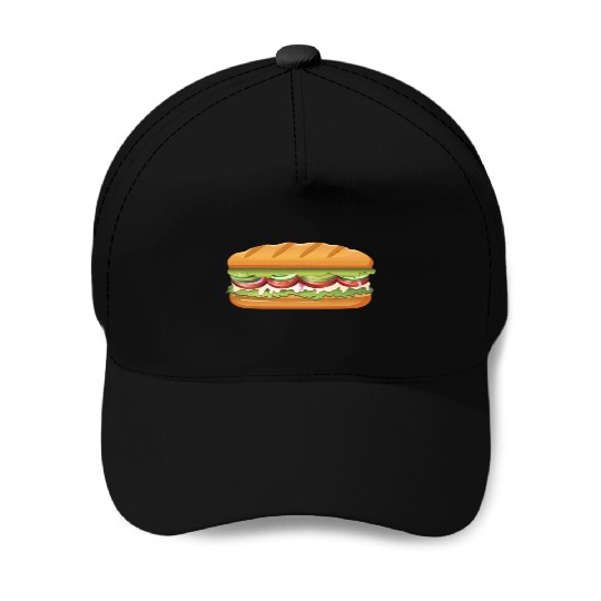 Subway Sandwich Design Baseball Caps