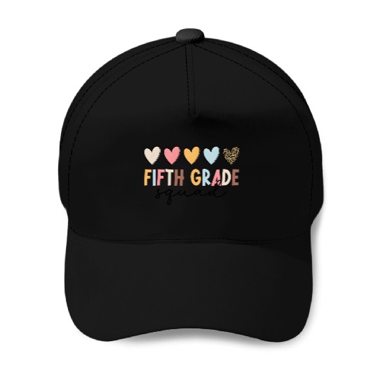 Fifth Grade Squad Back To School Leopard 5Th Grade Baseball Caps