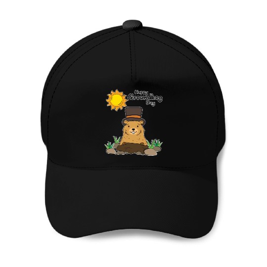 Happy Groundhog Day Animal Groundhog Spirit Rodent Baseball Caps