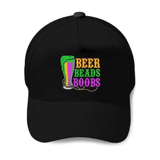 Beer Beads Boobs Carnival Mardi Gras Baseball Caps