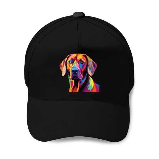 Watercolor Colorful Rhodesian Ridgeback Baseball Caps