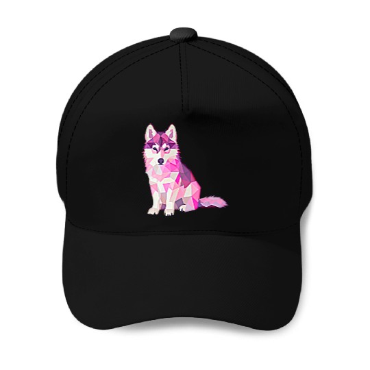 Pink Wolf Cute Baby Wolf Baseball Caps