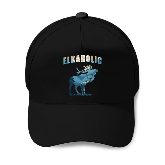 Elk Hunting Elkaholic Hunters Baseball Caps