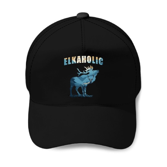 Elk Hunting Elkaholic Hunters Baseball Caps