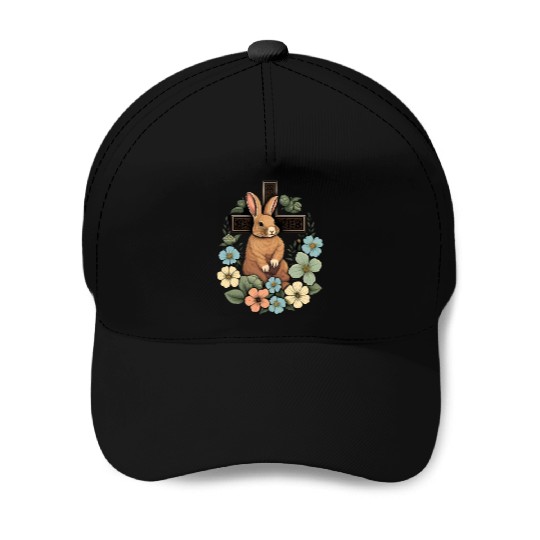 Christian Easter Day Cross Easter Bunny Rabbit Baseball Caps