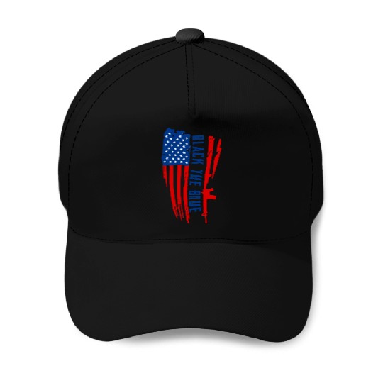 Black the blue American Oilfield USA Flag Baseball Caps