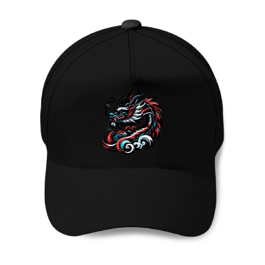 Colorful Chinese Dragon Artwork Essentials Baseball Caps