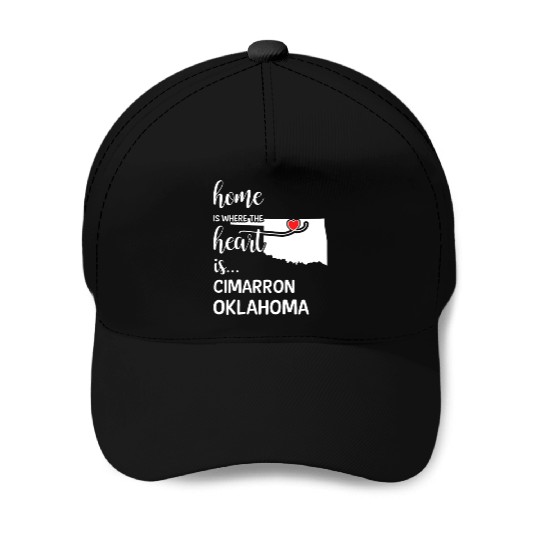 Cimarron County Oklahoma Is Where My Heart Is Gift Baseball Caps
