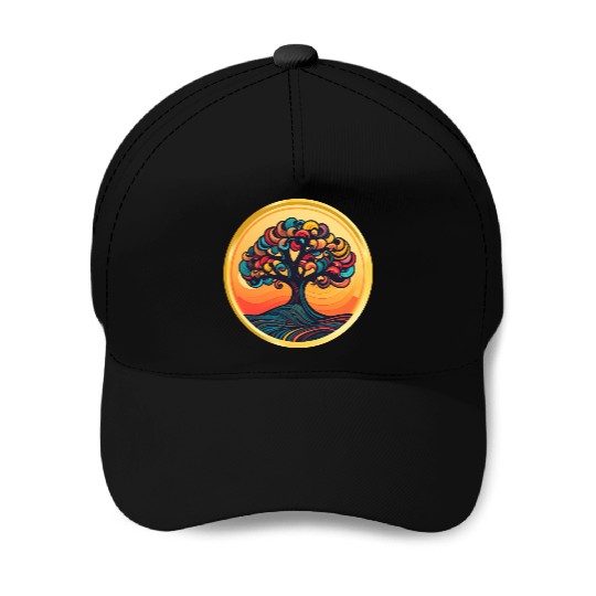 Fall Color Tree Baseball Caps