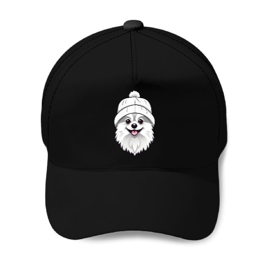 Cute Pomeranian with hat Baseball Caps