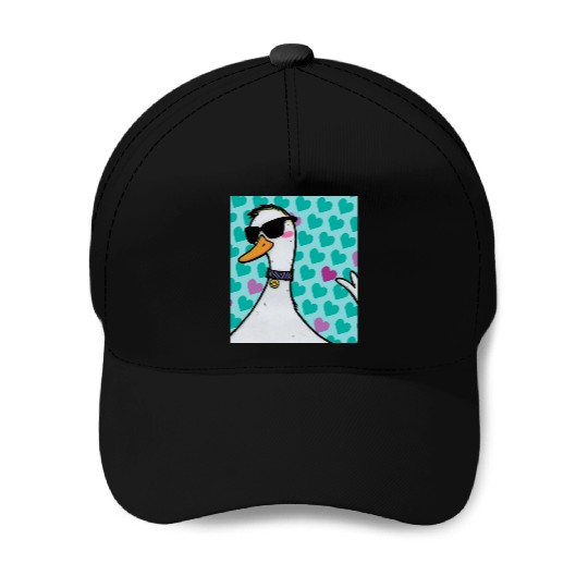 90s Raver Cartoon Duck, Party Animal, Kids Room Baseball Caps