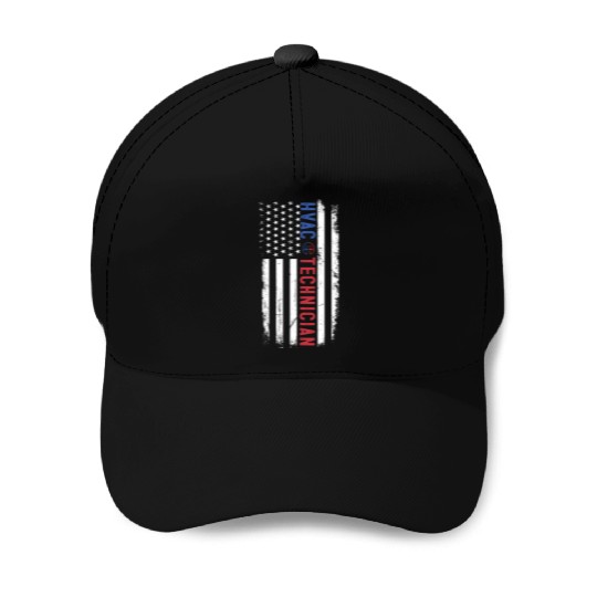 HVAC Technician US American Flag HVAC Mechanic Baseball Caps