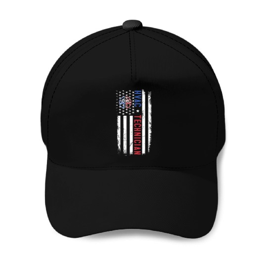 HVAC Technician US American Flag HVAC Mechanic Eng Baseball Caps