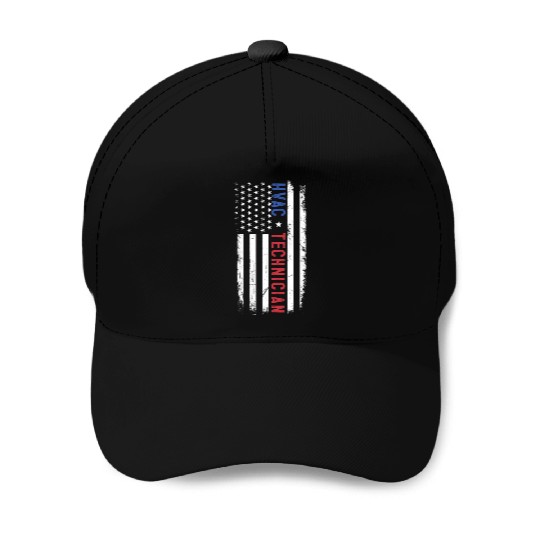 HVAC Technician US American Flag HVAC Mechanic Baseball Caps