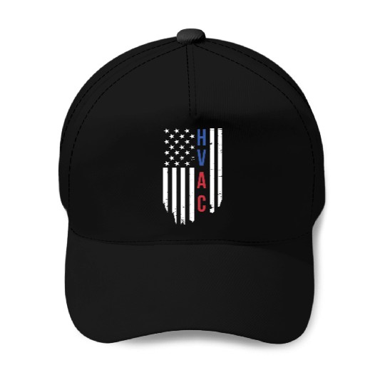 HVAC Technician US American Flag HVAC Mechanic Baseball Caps