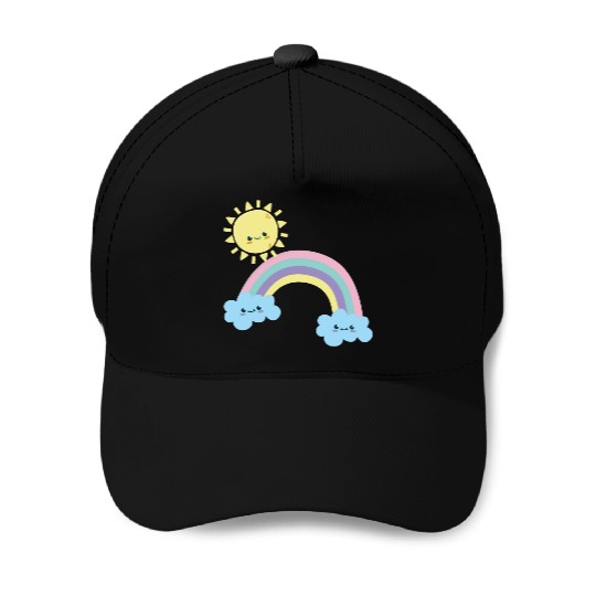 Rainbow sun Baseball Caps
