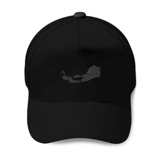 bathing grey bear Baseball Caps