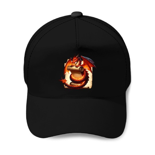 Fantasy Creature Papyrus Scroll Dungeon Dragon Baseball Caps