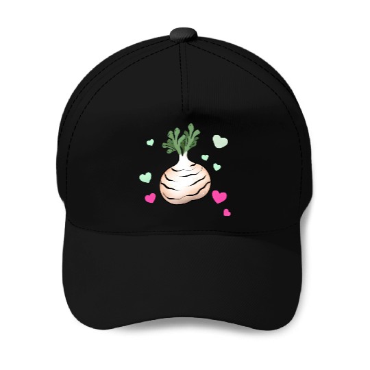Turnip Love Valentine's Day Hearts Baseball Caps