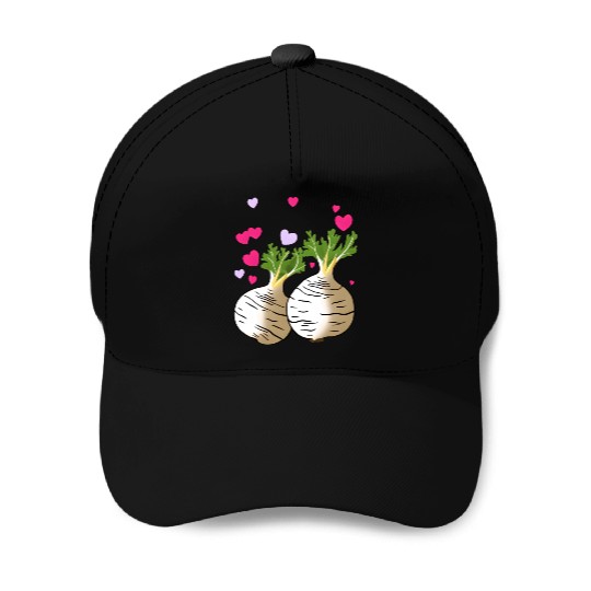 Turnip Love Hearts Valentine's Day Baseball Caps