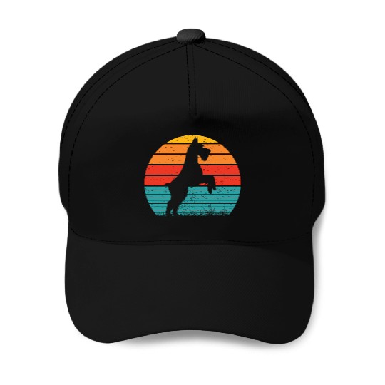Schnauzer Dog Sunset Baseball Caps