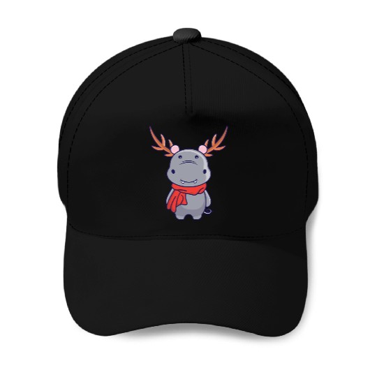 Deer or Hippo Baseball Caps
