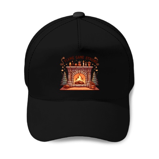 Fireplace: Flame Game Strong Baseball Caps