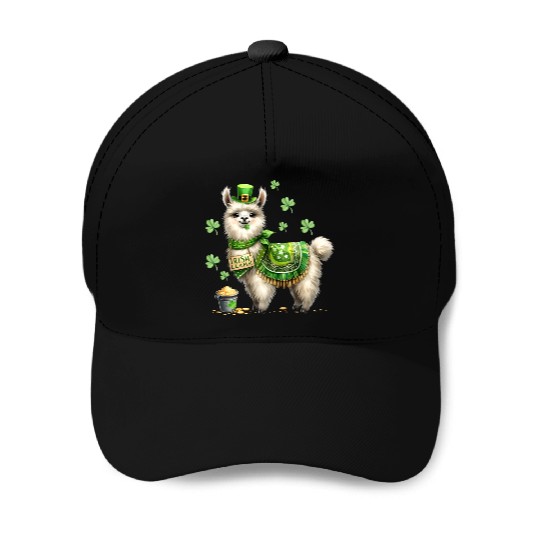 Irish LLama St Patrick Day Baseball Caps